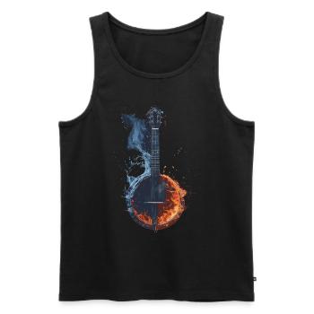 Banjo - Männer Premium Bio Tank Top - Schwarz - Vorne - Michal (187cm)