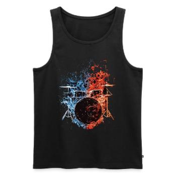 Schlagzeug - Männer Premium Bio Tank Top - Schwarz - Vorne - Michal (187cm)
