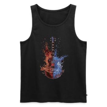 Gitarre - Männer Premium Bio Tank Top - Schwarz - Vorne - Michal (187cm)
