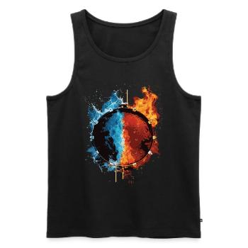 Schlagzeug - Männer Premium Bio Tank Top - Schwarz - Vorne - Michal (187cm)