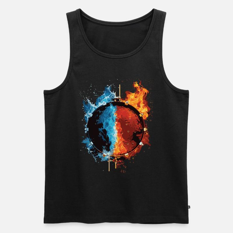 Schlagzeug - Männer Premium Bio Tank Top - Schwarz