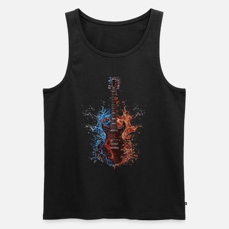 Gitarre - Männer Premium Bio Tank Top - Schwarz