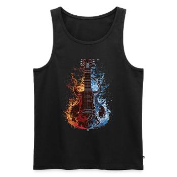 Gitarre - Männer Premium Bio Tank Top - Schwarz - Vorne - Michal (187cm)