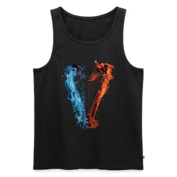 Harfe - Männer Premium Bio Tank Top - Schwarz - Vorne - AI Model Male 178 light (178cm)