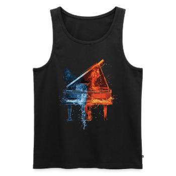 Klavier - Männer Premium Bio Tank Top - Schwarz - Vorne - Michal (187cm)
