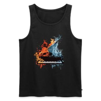 Klavier - Männer Premium Bio Tank Top - Schwarz - Vorne - Michal (187cm)