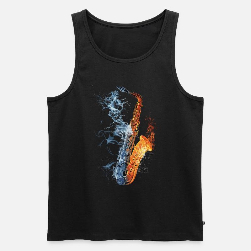 Saxophon - Männer Premium Bio Tank Top - Schwarz