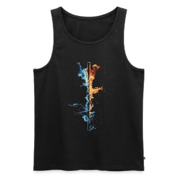 Querflöte - Männer Premium Bio Tank Top - Schwarz - Vorne - Michal (187cm)
