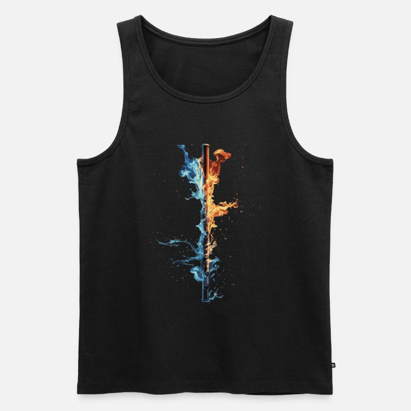 Querflöte - Männer Premium Bio Tank Top - Schwarz