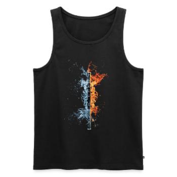 Querflöte - Männer Premium Bio Tank Top - Schwarz - Vorne - Michal (187cm)