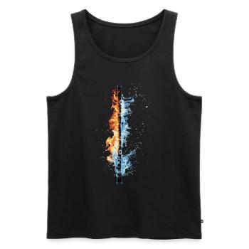 Querflöte - Männer Premium Bio Tank Top - Schwarz - Vorne - Michal (187cm)