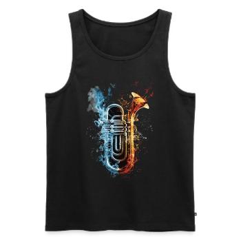 Tuba - Männer Premium Bio Tank Top - Schwarz - Vorne - AI Model Male 178 light (178cm)