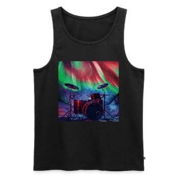 Schlagzeug - Männer Premium Bio Tank Top - Schwarz - Vorne - Michal (187cm)