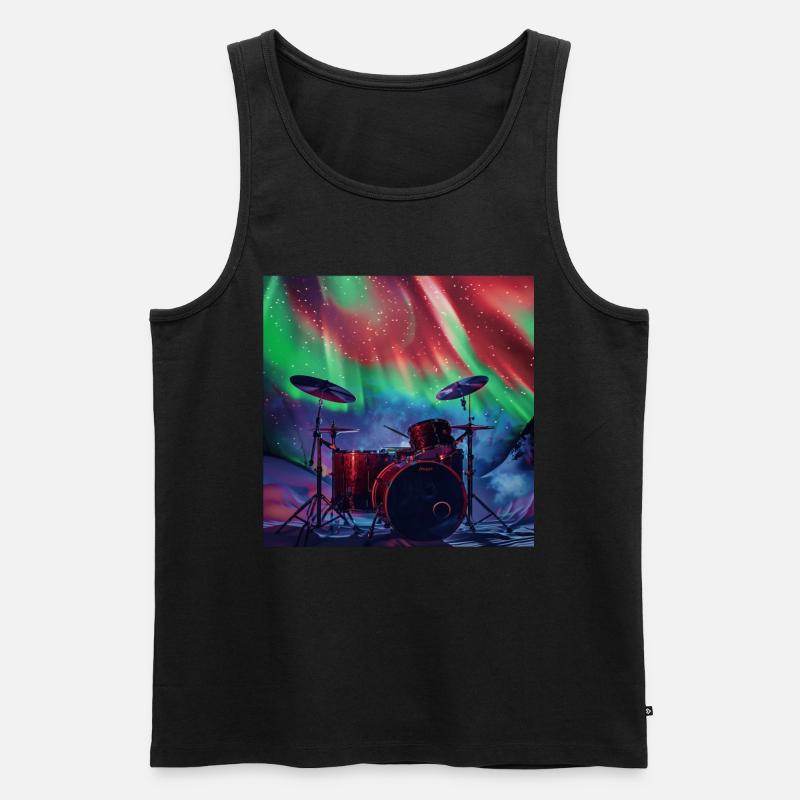 Schlagzeug - Männer Premium Bio Tank Top - Schwarz
