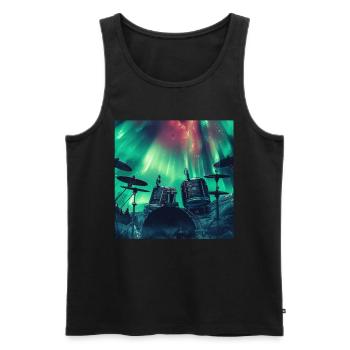 Schlagzeug - Männer Premium Bio Tank Top - Schwarz - Vorne - Michal (187cm)