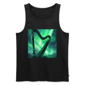Harfe - Männer Premium Bio Tank Top - Schwarz - Vorne - AI Model Male 178 light (178cm)