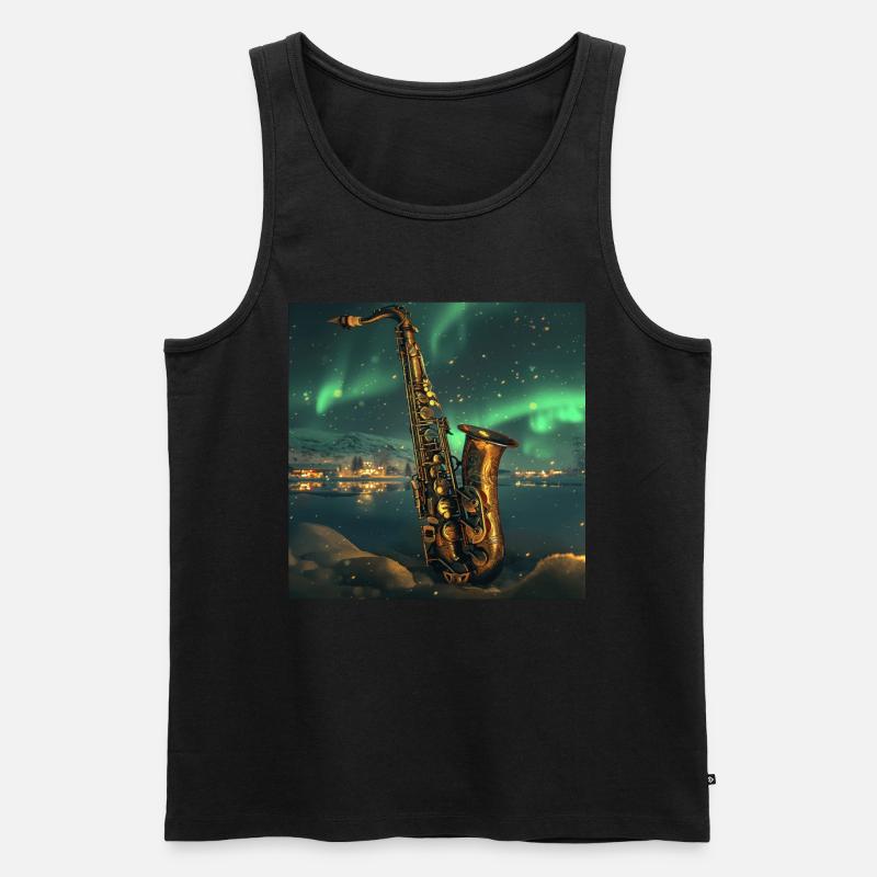 Saxophon - Männer Premium Bio Tank Top - Schwarz