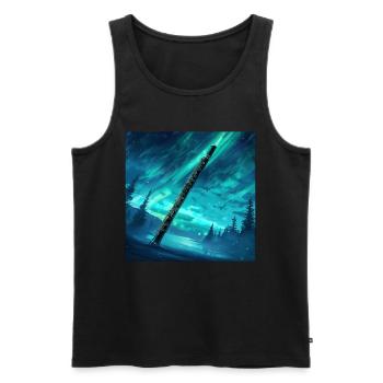 Querflöte - Männer Premium Bio Tank Top - Schwarz - Vorne - Michal (187cm)