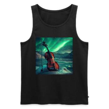Violine - Männer Premium Bio Tank Top - Schwarz - Vorne - AI Model Male 178 light (178cm)