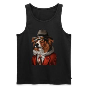 Shetland Sheepdog - Männer Premium Bio Tank Top - Schwarz - Vorne - Michal (187cm)
