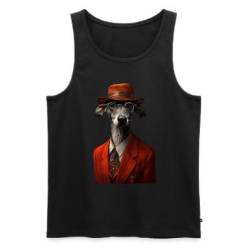 Whippet - Männer Premium Bio Tank Top - Schwarz - Vorne - AI Model Male 178 light (178cm)