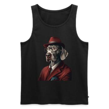 Weimaraner - Männer Premium Bio Tank Top - Schwarz - Vorne - AI Model Male 178 light (178cm)