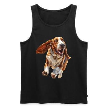 Basset - Männer Premium Bio Tank Top - Schwarz - Vorne - Michal (187cm)
