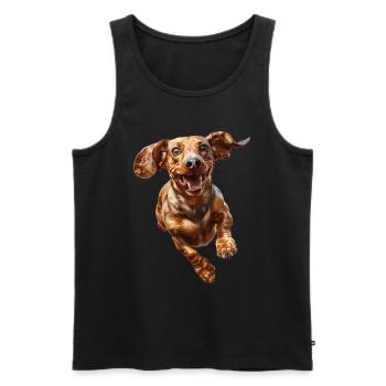Dackel - Männer Premium Bio Tank Top - Schwarz - Vorne - AI Model Male 178 light (178cm)