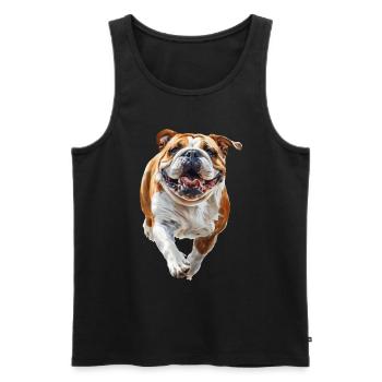 Englische Bulldogge - Männer Premium Bio Tank Top - Schwarz - Vorne - Michal (187cm)