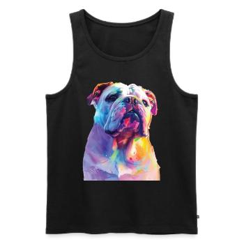 Englische Bulldogge - Männer Premium Bio Tank Top - Schwarz - Vorne - Michal (187cm)