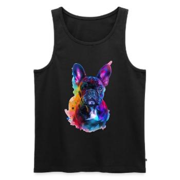 Französische Bulldogge - Männer Premium Bio Tank Top - Schwarz - Vorne - Michal (187cm)