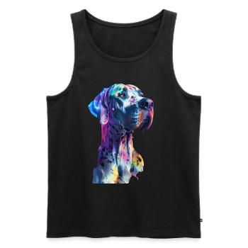 Deutsche Dogge - Männer Premium Bio Tank Top - Schwarz - Vorne - Michal (187cm)