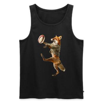 Fuchs - Männer Premium Bio Tank Top - Schwarz - Vorne - Michal (187cm)