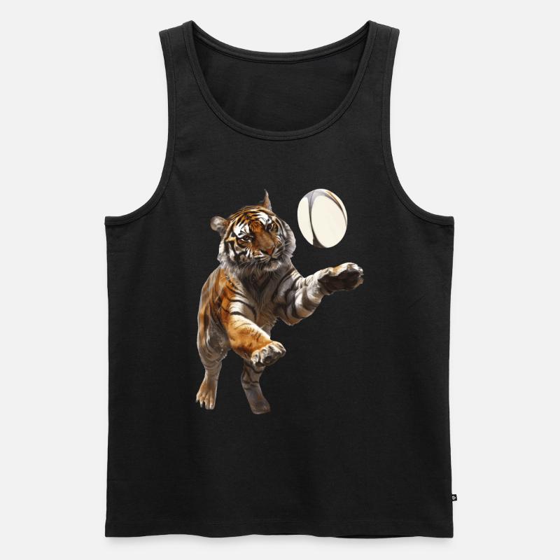Tiger - Männer Premium Bio Tank Top - Schwarz