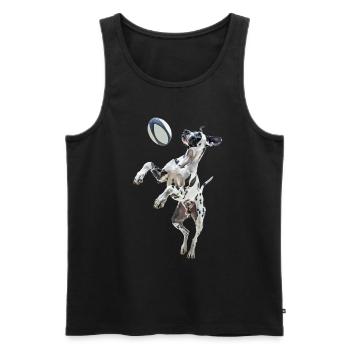 Deutsche Dogge - Männer Premium Bio Tank Top - Schwarz - Vorne - Michal (187cm)
