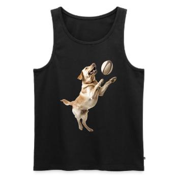 Labrador Retriever - Männer Premium Bio Tank Top - Schwarz - Vorne - Michal (187cm)