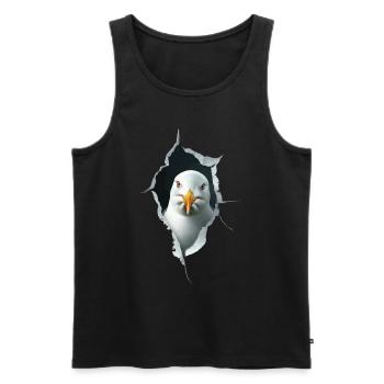 Möwe - Männer Premium Bio Tank Top - Schwarz - Vorne - Michal (187cm)