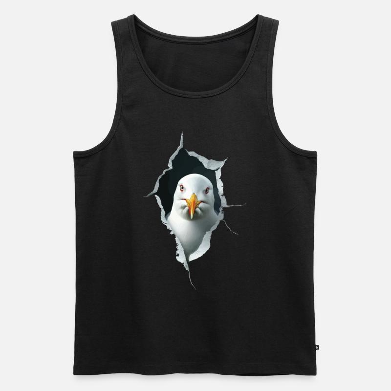 Möwe - Männer Premium Bio Tank Top - Schwarz