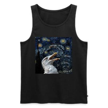 Möwe - Männer Premium Bio Tank Top - Schwarz - Vorne - Michal (187cm)