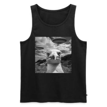 Möwe - Männer Premium Bio Tank Top - Schwarz - Vorne - Michal (187cm)