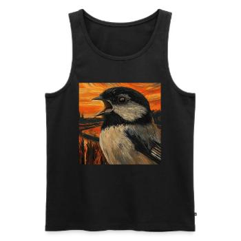 Meise - Männer Premium Bio Tank Top - Schwarz - Vorne - AI Model Male 178 light (178cm)