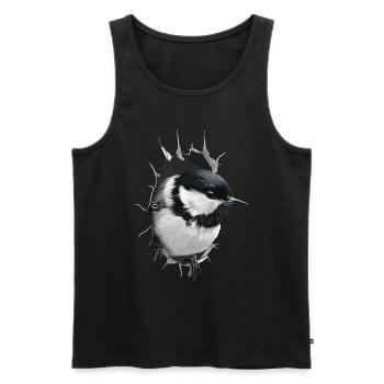 Meise - Männer Premium Bio Tank Top - Schwarz - Vorne - AI Model Male 178 light (178cm)