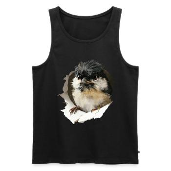 Meise - Männer Premium Bio Tank Top - Schwarz - Vorne - AI Model Male 178 light (178cm)
