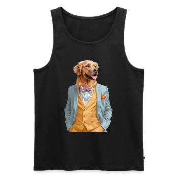Golden Retriever - Männer Premium Bio Tank Top - Schwarz - Vorne - Michal (187cm)