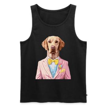 Labrador Retriever - Männer Premium Bio Tank Top - Schwarz - Vorne - Michal (187cm)