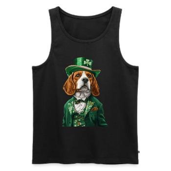 Beagle - Männer Premium Bio Tank Top - Schwarz - Vorne - Michal (187cm)