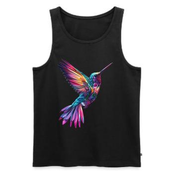 Kolibri - Männer Premium Bio Tank Top - Schwarz - Vorne - AI Model Male 178 light (178cm)
