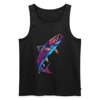 Tarpon - Männer Premium Bio Tank Top - Schwarz - Vorne - Michal (187cm)