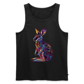 Wallaby - Männer Premium Bio Tank Top - Schwarz - Vorne - AI Model Male 178 light (178cm)