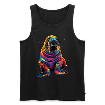 Walross - Männer Premium Bio Tank Top - Schwarz - Vorne - Michal (187cm)